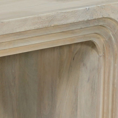 24" White Solid Wood Square Sled End Table HomeRoots