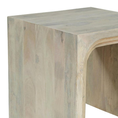 24" White Solid Wood Square Sled End Table HomeRoots