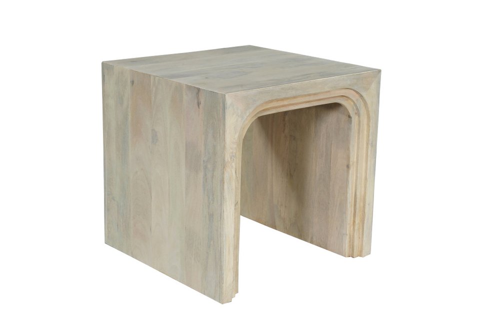 Set Of Two Natural Solid Wood Sled Coffee Table — view 6