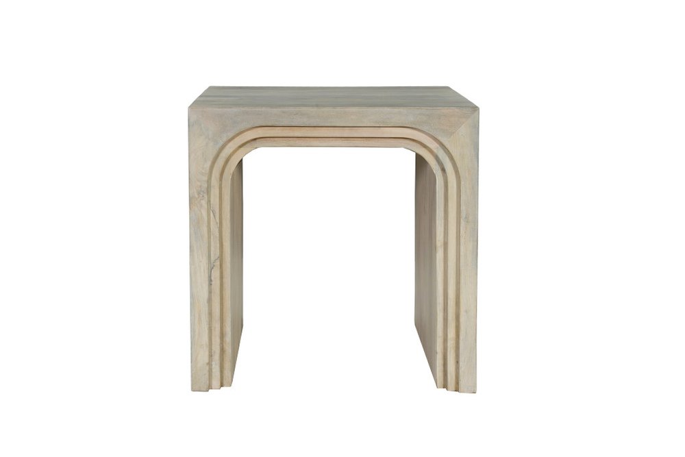 Set Of Two Natural Solid Wood Sled Coffee Table — view 7