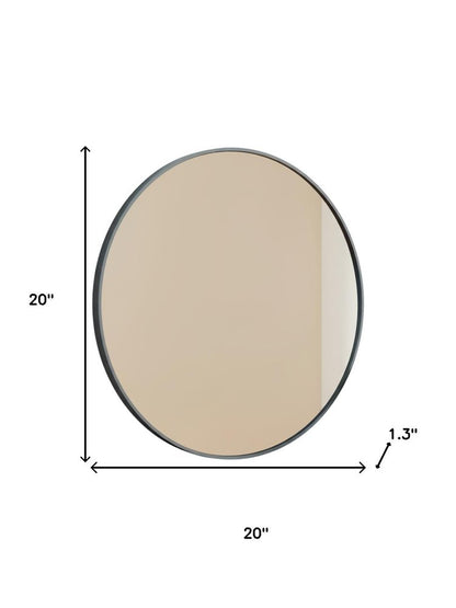 20" Black Metal Round Framed Bathroom Vanity Mirror HomeRoots