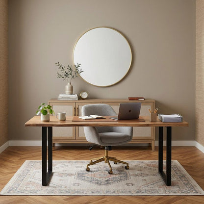 20" Gold Metal Round Framed Bathroom Vanity Mirror HomeRoots