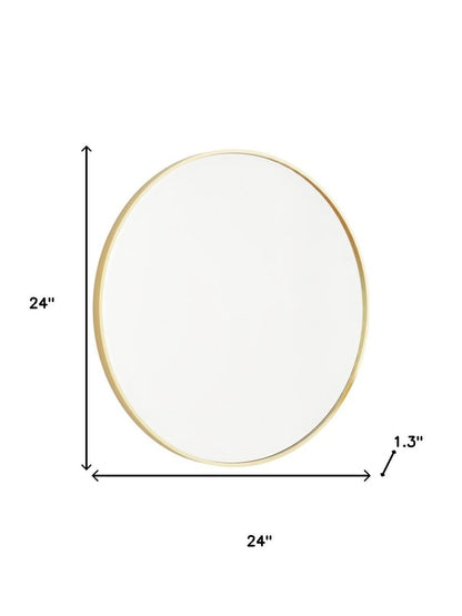 24" Gold Metal Round Framed Bathroom Vanity Mirror HomeRoots