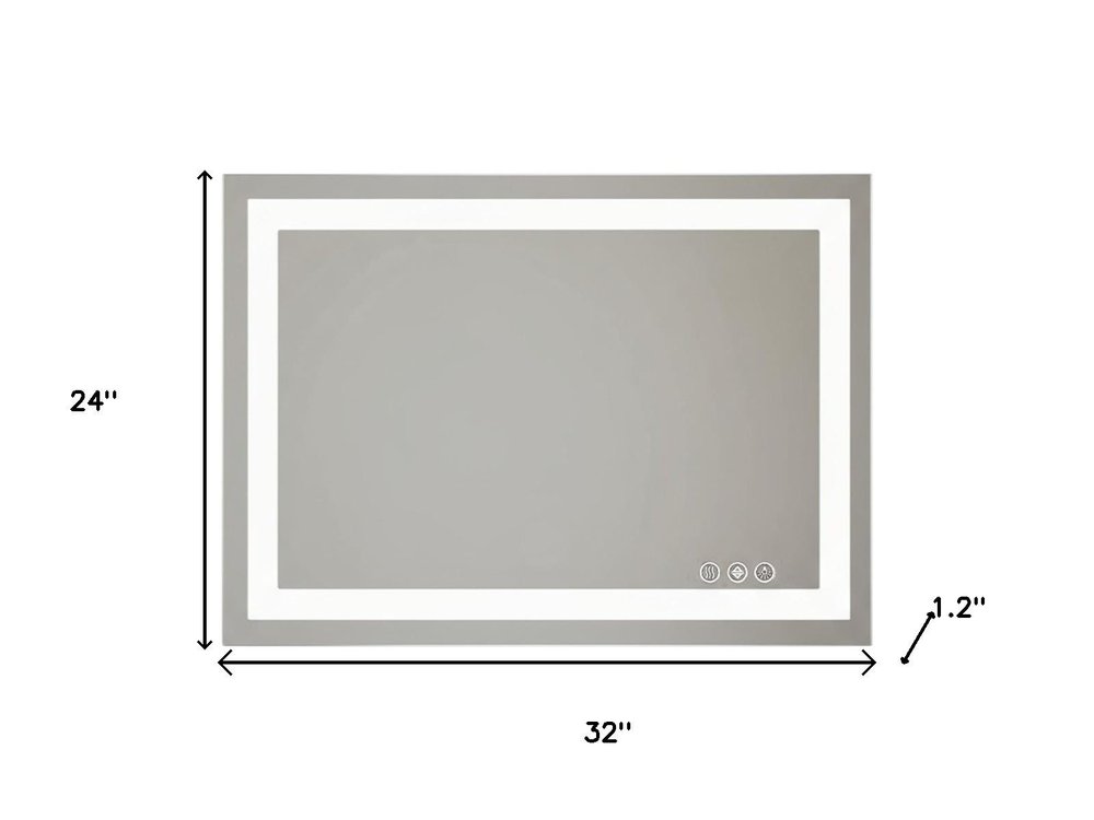 24" Clear Lighted Frameless Bathroom Vanity Mirror HomeRoots