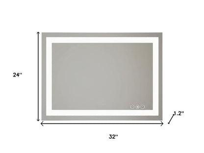 24" Clear Lighted Frameless Bathroom Vanity Mirror HomeRoots