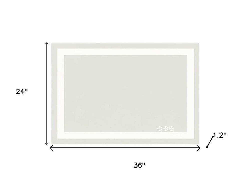 24" Clear Lighted Frameless Bathroom Vanity Mirror HomeRoots