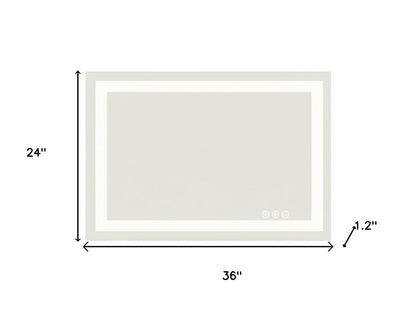 24" Clear Lighted Frameless Bathroom Vanity Mirror HomeRoots