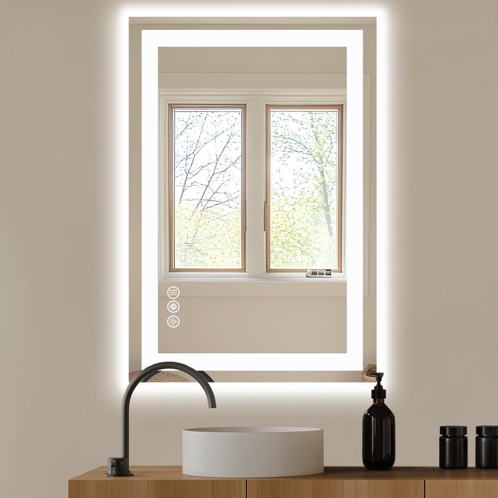 24" Clear Lighted Frameless Bathroom Vanity Mirror HomeRoots