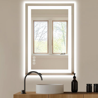 24" Clear Lighted Frameless Bathroom Vanity Mirror HomeRoots