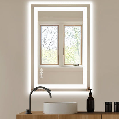 24" Clear Lighted Frameless Bathroom Vanity Mirror HomeRoots