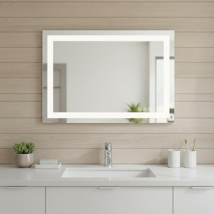 24" Clear Lighted Frameless Bathroom Vanity Mirror HomeRoots