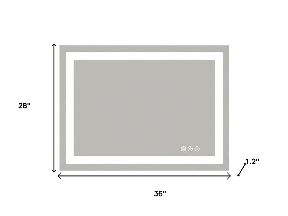 28" Clear Lighted Frameless Bathroom Vanity Mirror HomeRoots