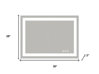 28" Clear Lighted Frameless Bathroom Vanity Mirror HomeRoots
