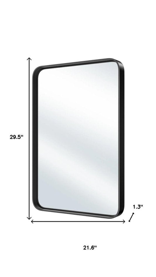 30" Black Metal Floating Framed Bathroom Vanity Mirror HomeRoots