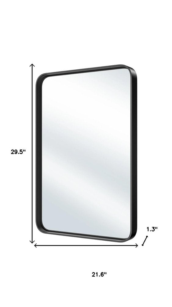 30" Black Metal Floating Framed Bathroom Vanity Mirror HomeRoots