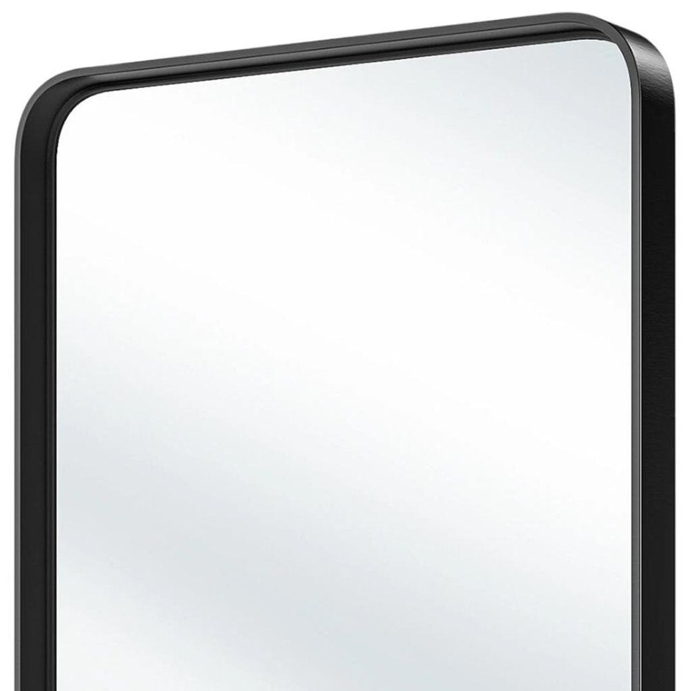 30" Black Metal Floating Framed Bathroom Vanity Mirror HomeRoots