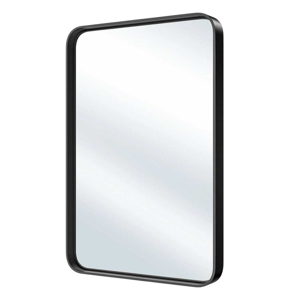 30" Black Metal Floating Framed Bathroom Vanity Mirror HomeRoots