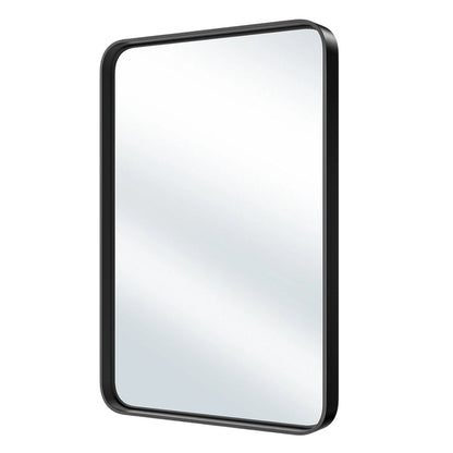 30" Black Metal Floating Framed Bathroom Vanity Mirror HomeRoots