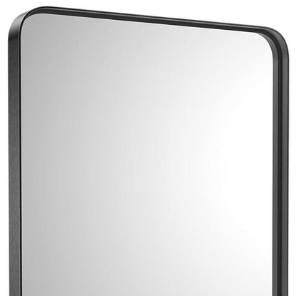 35" Black Metal Floating Framed Bathroom Vanity Mirror HomeRoots