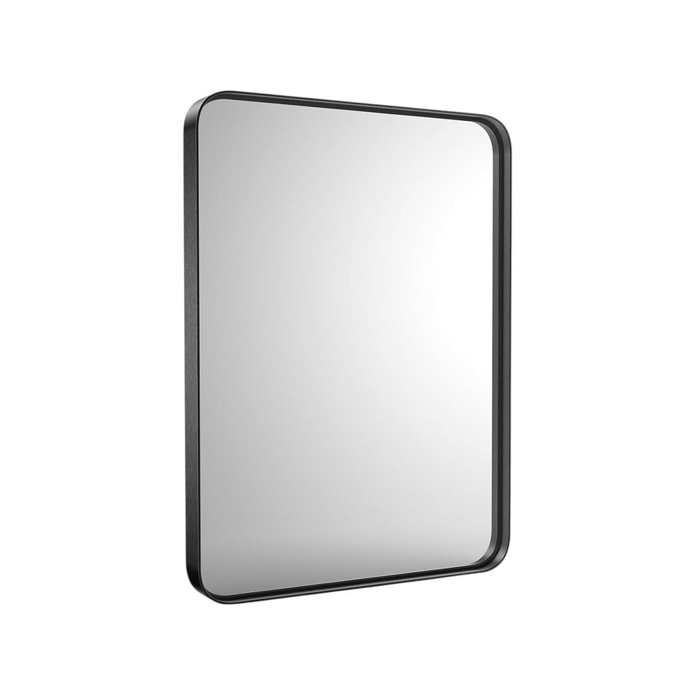 35" Black Metal Floating Framed Bathroom Vanity Mirror HomeRoots