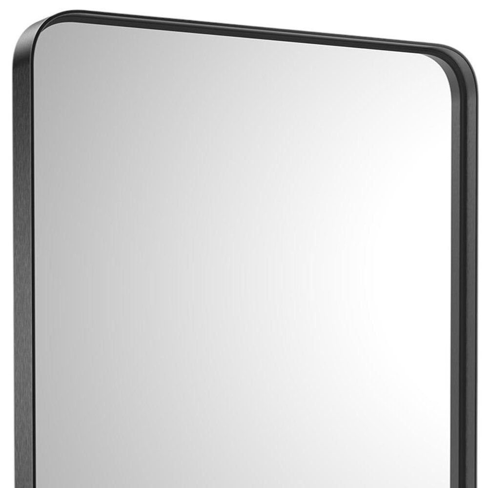 39" Black Metal Floating Framed Bathroom Vanity Mirror HomeRoots