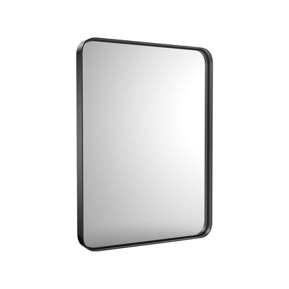 39" Black Metal Floating Framed Bathroom Vanity Mirror HomeRoots