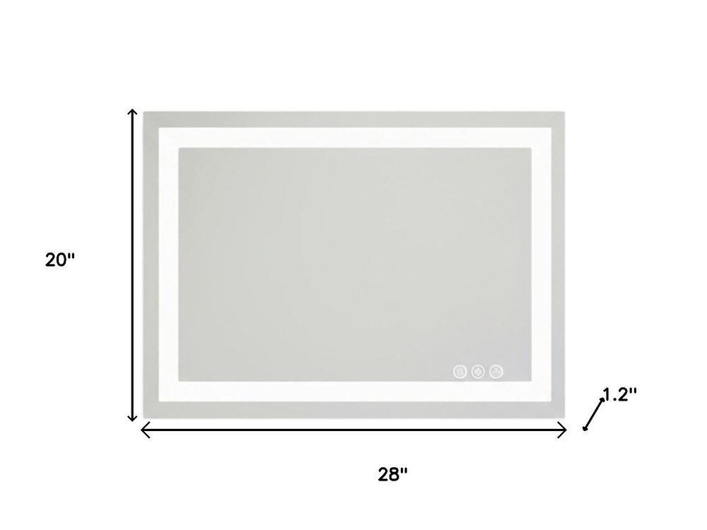 20" Clear Lighted Frameless Bathroom Vanity Mirror HomeRoots