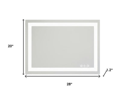 20" Clear Lighted Frameless Bathroom Vanity Mirror HomeRoots