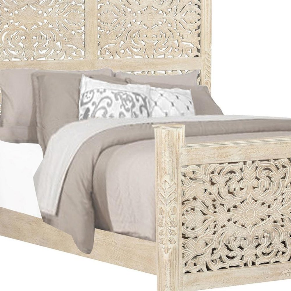 Three Piece White Solid Wood Bedroom Set HomeRoots
