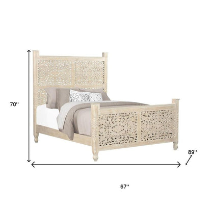 Three Piece White Solid Wood Bedroom Set