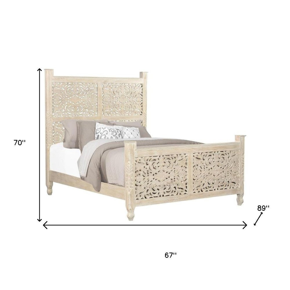Three Piece White Solid Wood Bedroom Set — view 10