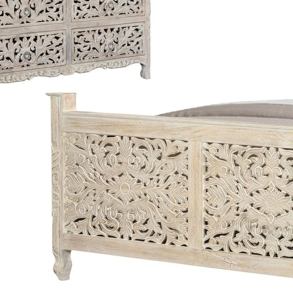 Three Piece White Solid Wood Bedroom Set — view 8