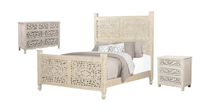 Three Piece White Solid Wood Bedroom Set HomeRoots