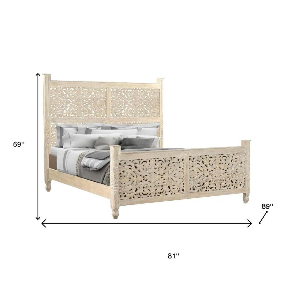 Three Piece White Solid Wood Bedroom Set — view 10