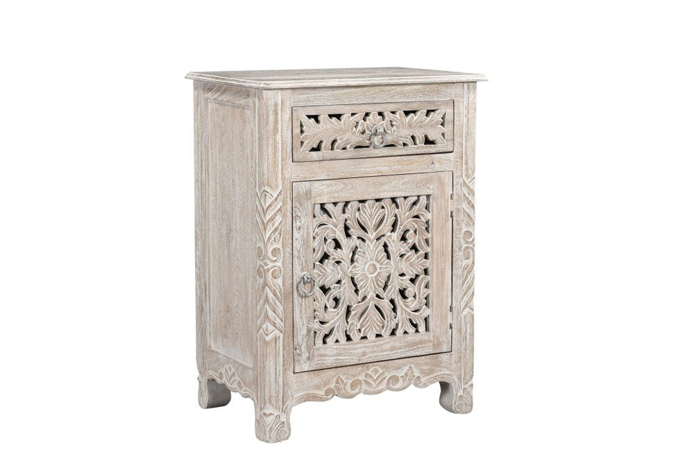 Three Piece White Solid Wood Bedroom Set — view 3