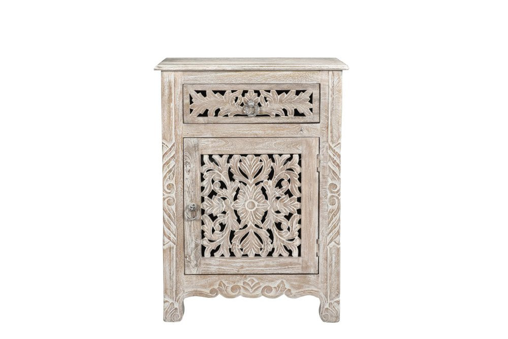 Three Piece White Solid Wood Bedroom Set — view 4