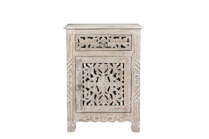 Three Piece White Solid Wood Bedroom Set