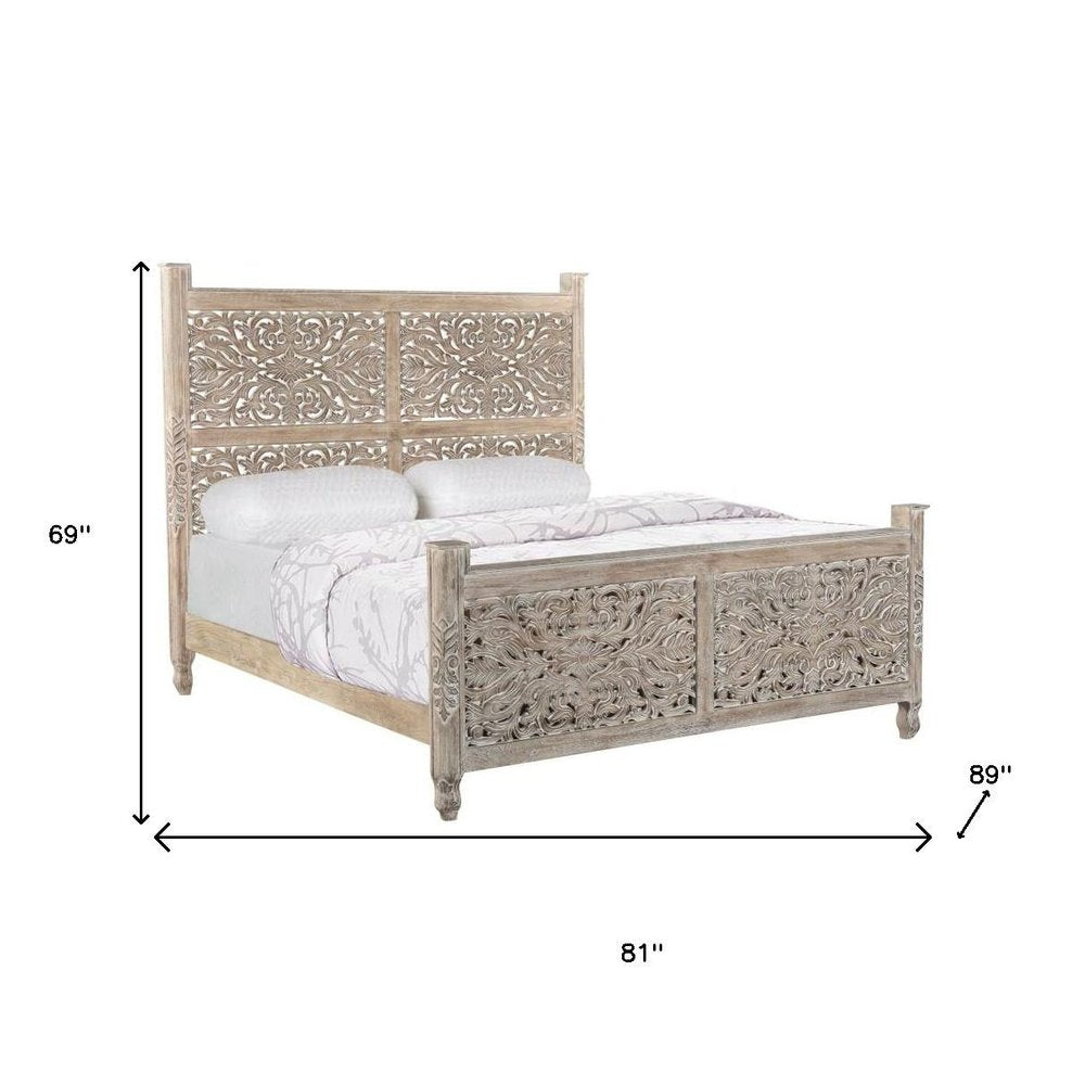Three Piece Gray Solid Wood Bedroom Set — view 10
