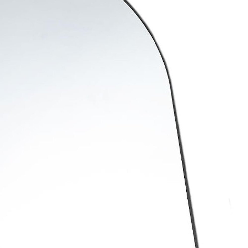 63" Black Metal Arch Freestanding and Wall Mount Framed Full Length Mirror HomeRoots