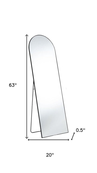 63" Black Metal Arch Freestanding and Wall Mount Framed Full Length Mirror HomeRoots