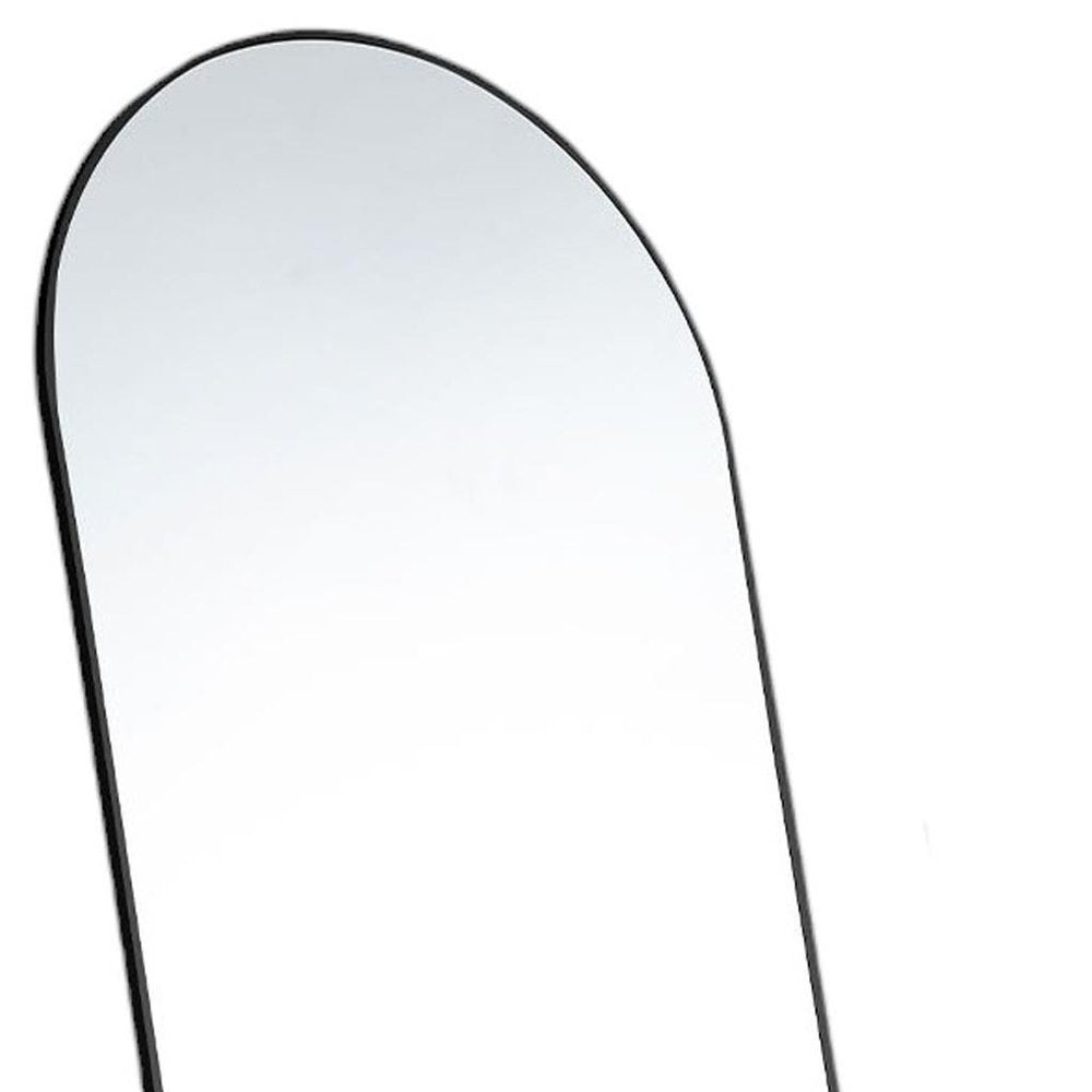 63" Black Metal Arch Freestanding and Wall Mount Framed Full Length Mirror HomeRoots