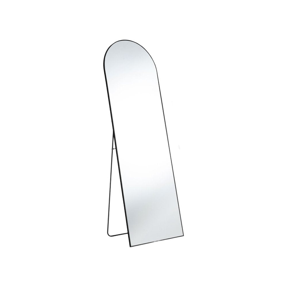 63" Black Metal Arch Freestanding and Wall Mount Framed Full Length Mirror HomeRoots