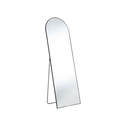 63" Black Metal Arch Freestanding and Wall Mount Framed Full Length Mirror HomeRoots
