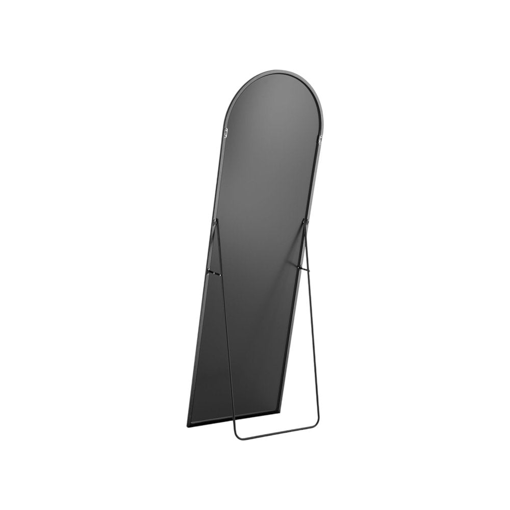 63" Black Metal Arch Freestanding and Wall Mount Framed Full Length Mirror HomeRoots