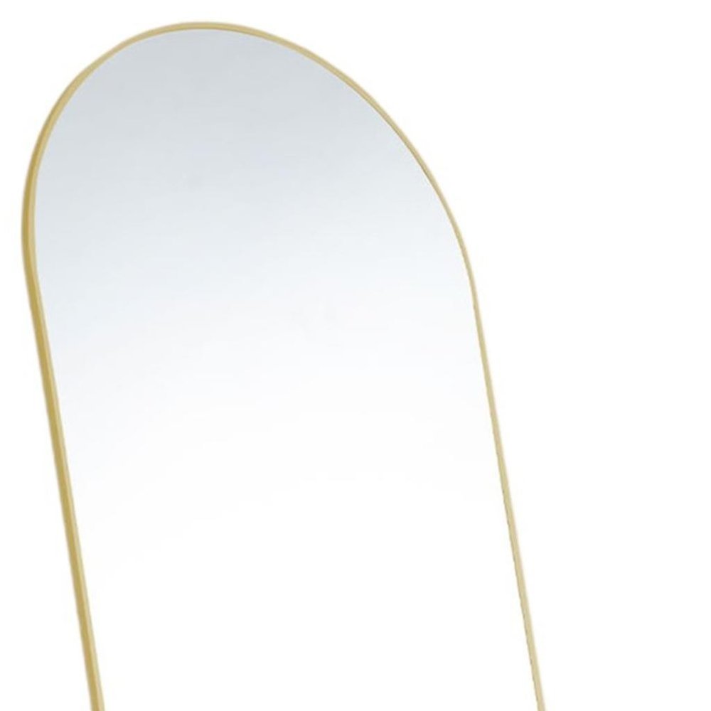 63" Gold Metal Arch Freestanding and Wall Mount Framed Full Length Mirror HomeRoots