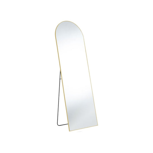 63" Gold Metal Arch Freestanding and Wall Mount Framed Full Length Mirror HomeRoots
