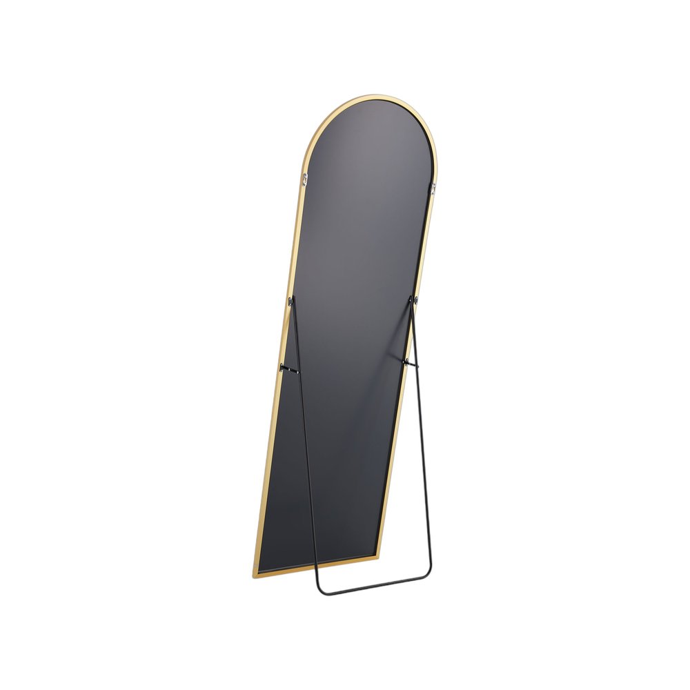 63" Gold Metal Arch Freestanding and Wall Mount Framed Full Length Mirror HomeRoots