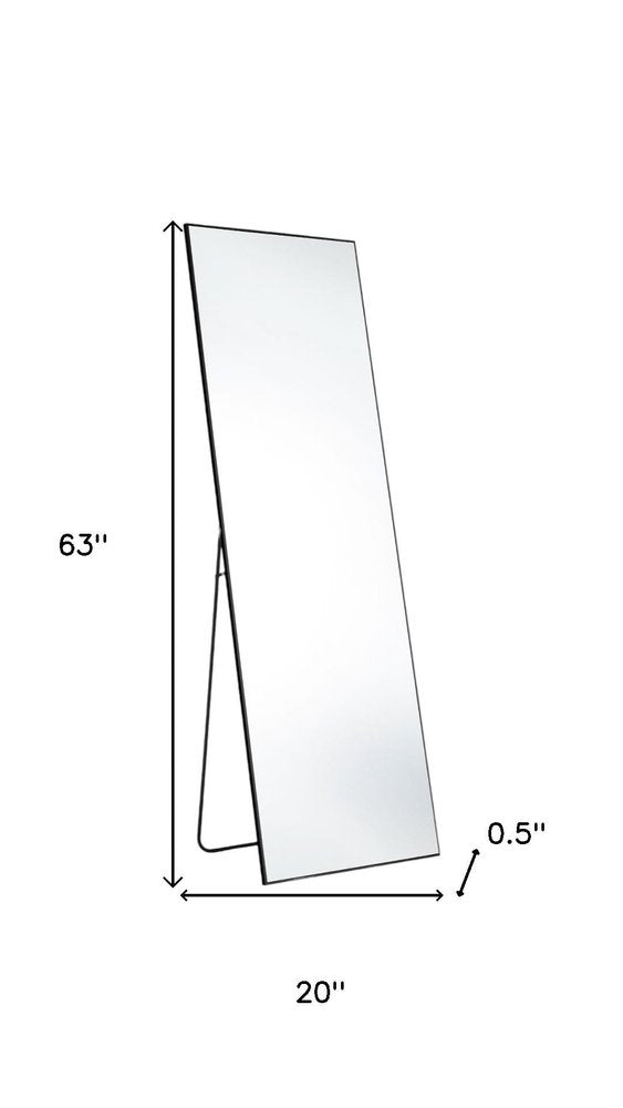 63" Black Metal Freestanding and Wall Mount Framed Full Length Mirror HomeRoots