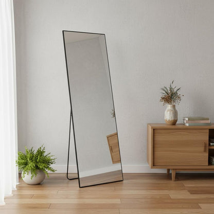63" Black Metal Freestanding and Wall Mount Framed Full Length Mirror HomeRoots