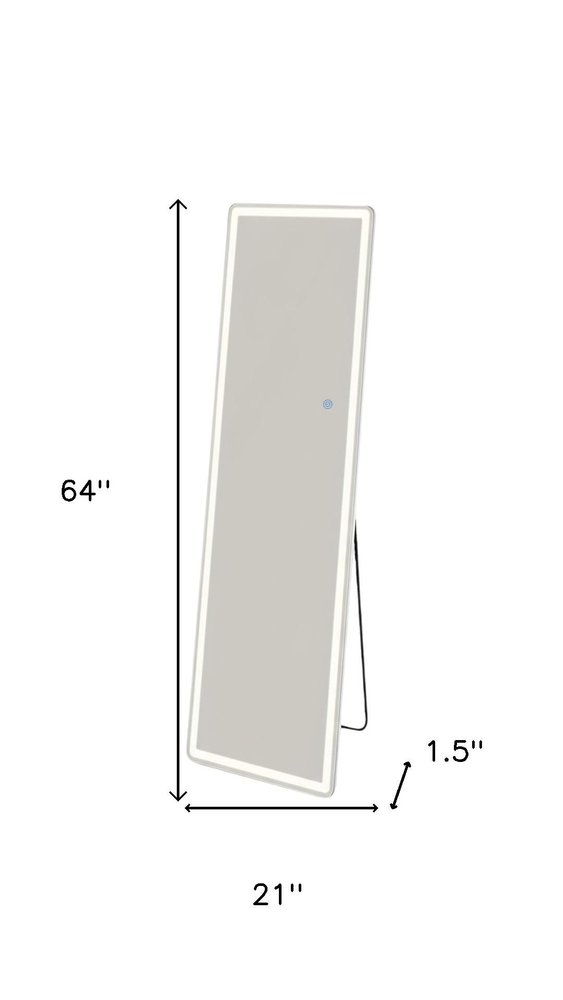 64" Clear Lighted Freestanding and Wall Mount Frameless Full Length Mirror — view 4
